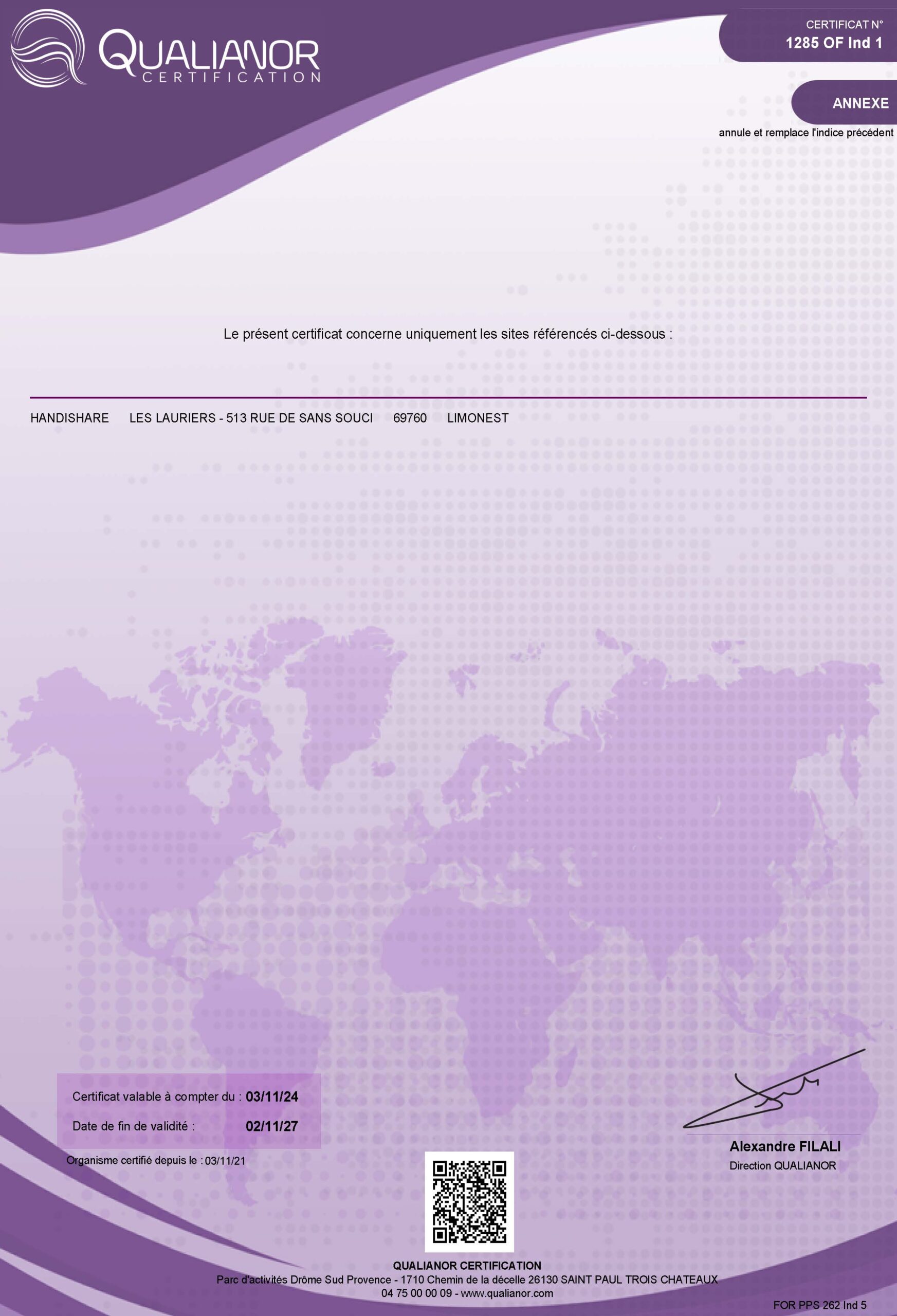 Certificat Qualiopi Handishare 2024-2027 (page 2)
